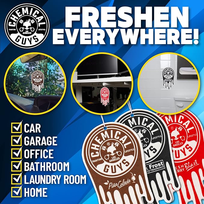 Chemical Guys Car Fresheners, Hanging Air Fresheners, Variety Scent Pack 12 Pack - for Cars, Home, Garage, Workspace, Dorm Ro
