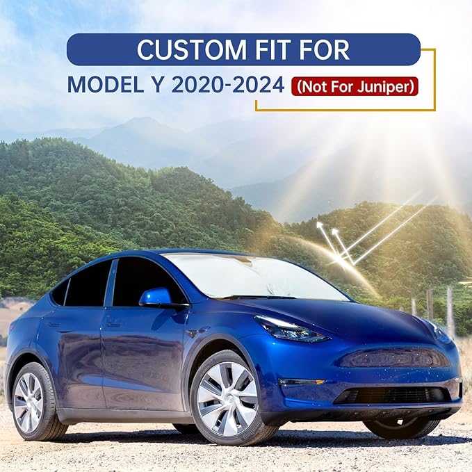 8pcs Car Window Shades Intended for Tesla Model Y 2020-2024(not for Juniper), Foldable Car Window Covers for Privacy, Full Sunshades Fit for Tesla Front Rear Windshield Side Windows to Block UV