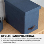 Bigso John Desktop File Box - File Storage Box and Document Organizer for Important Paperwork - Durable Hanging File Box with