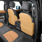 Seat Back Protector + Large Capacity Pocket Storage Organizer,Preventing the Impact of Children Stepping on the Seat Backrest (Orange)