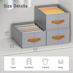 DIMJ Large Wardrobe Clothes Organizer - 8 Packs Fabric Closet Storage Organizer with Handles, Foldable Closet Organizers Divi