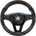 HighnessHwoo 3D Car Steering Wheel Cover Comfort Grip Massage Sporty Anti-Slip Carbon Fiber Faux Leather for Sedan SUV, Unive