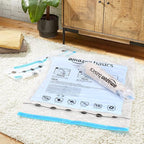Amazon Basics Roll-Up Travel Compression Storage Bags for Clothes and Towels, No Vacuum Needed, Clear, 12 Pack (6 Small & 6 M