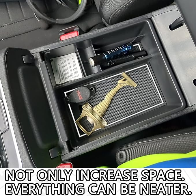 Center Console Organizer Compatible with 2022-2024 Hyundai Tucson & Santa Cruz 2022-2025 Interior Accessories Armrest Storage Box Insert Tray (Not for 2025 Limited/Hybrid/Plug-in Hybrid) White