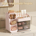 Large Capacity Makeup Organizer Countertop with Makeup Brush Holder for Vanity, Thickened Material, Bathroom Countertop Organ