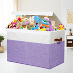 Large Toy Box with Lid, Sturdy Toy Storage Chest Bin Boxes Organizer Basket with Dividers for Toddlers, Kids, Boys, Girls, Nu