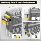 KAFAHOM Power Tool Organizer，Large 8 Drill Holder Wall Mount ，Heavy Duty Metal Tool Shelf with 12 Hooks Storage Rack for Gara