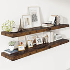 Vivelove 12" Deep Floating Shelves for Wall 55" Long, Wall Shelves for Living Room Bedroom Bathroom Kitchen Laundry Room, Far