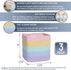 NaturalCozy Storage Cubes 11 Inch Cotton Rope Woven Baskets for Organizing, 3-Pack | Cube Storage Bin | Square Storage Basket