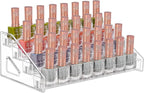 JessLab Nail Polish Organizer, 4-Tier Clear Acrylic Sunglass and Essential Oil Holder, Makeup Organizer for Bathroom Vanity C