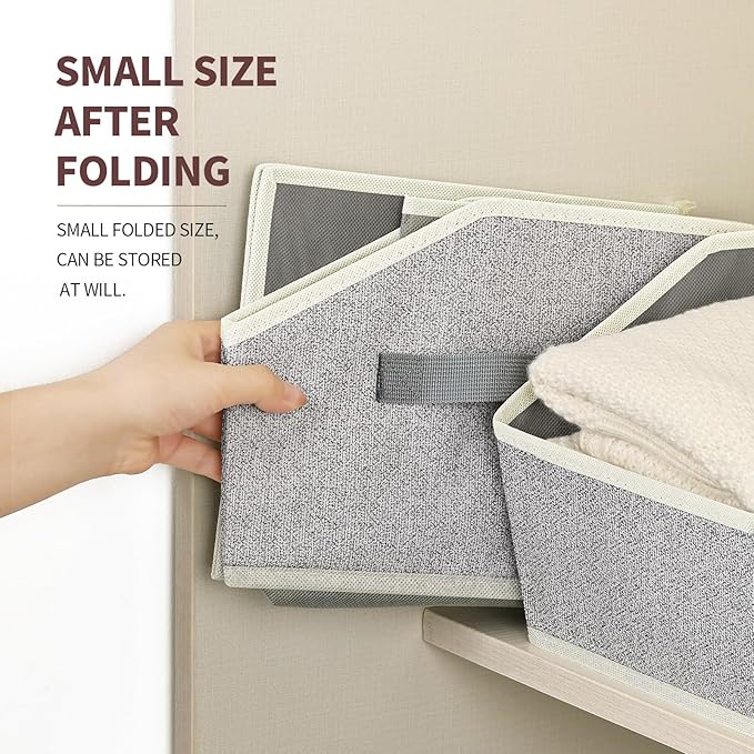 Homsorout Trapezoid Closet Shelf Organizer - Large Baskets for Organizing, Fabric Storage Box for Shelves, Cube Storage Bins 