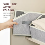 Homsorout Trapezoid Closet Shelf Organizer - Large Baskets for Organizing, Fabric Storage Box for Shelves, Cube Storage Bins 