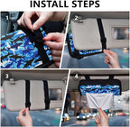 Car Tissue Holder Car Visor Organizer Tissue Box Holder for Car Sun Visor Organizer with Car Vehicle Accessories Essentials Interior for Women Men Bright Blue Marine Shark