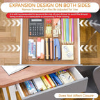 Yieach Expandable Desk Drawer Organizer Tray,1.8 Inch High Junk Drawer Organizer for Kitchen,Clear Shallow Office Drawer Orga