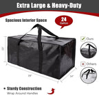 PANDA JOYS Extra Large Moving Bags with Zippers & Carrying Handles, Heavy-Duty Storage Tote for Space Saving Moving Storage, 