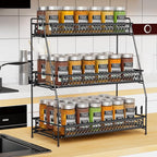Vintage 3 Tier Spice Rack Organizer for Kitchen Counter, Bathroom Counter Organizer, 3 Tier Bathroom Counter Organizer for Sp
