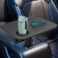 Car Tray& Car Desk for Laptop,Dual 360° Rotating,Anti Slip Leather Surface, Food Tray, Cup Holder Table Compatible with Tesla Model Y/3/S, Ford F150/Explorer/Maverick/Home Theater Seating (Black)