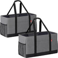 Extra Large Utility Tote Bag, Foldable Reusable Grocery Bags, Collapsible Tote with Metal Wire Frame & Reinforced Bottom Board, Stand up Large Utility Tote for Groceries, Shopping, Storage