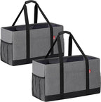 Extra Large Utility Tote Bag, Foldable Reusable Grocery Bags, Collapsible Tote with Metal Wire Frame & Reinforced Bottom Board, Stand up Large Utility Tote for Groceries, Shopping, Storage