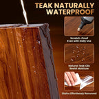 Teak Floating Shelves Set of 2-36 Inch Natural Waterproof Wood Wall Shelves with Invisible Brackets for Bathroom, Kitchen, Ba