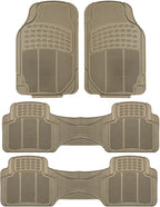 FH Group Car Floor Mats - Heavy-Duty Rubber for Cars, Universal Fit Rear Set, Trimmable, ClimaProof Floor Mats For Most Sedan, SUV, Truck, Beige