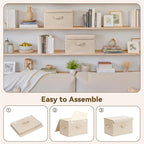 GRANNY SAYS Stoarge Basket with Lid, Decorative Storage Boxes, Closet Storage Bins for Clothes, Collapsible Stackable Organiz