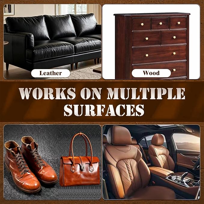 Leather Cleaner and Conditioner, Premium Wooden & Leather Furniture Repair Salve, Polisher & Moisturizer, Restores & Protects