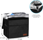 Leak Proof Car Trash Bag Waterproof Garbage Can with Lid for SUV Front Seat Multipurpose Car Hanging for Headrest Collapsible and Portable with Storage Mesh Pocket, Large/ Black