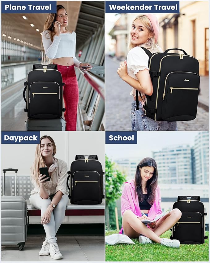 LOVEVOOK Travel Backpack for Women & Men 50L,Airline Approved Carry On Backpack Travel Essentials,TSA Carry on Luggage,Waterp