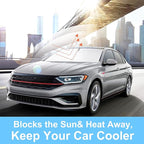 Front Windshield Sun Shade Foldable Car Front Window Sun Shade Windshield Shade Fit for 2019-2024 2025 Volkswagen VW Jetta Block UV Rays Accessories Heat Keep Cooler