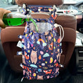 FLOCK THREE Leak-Proof Waterproof Car Trash Bag Foldable Multipurpose Trash bin Container Storage Cute Grocery Organizer Bag for Automotive Front or Back Seat in Cars SUVs and Trucks (Jungle Animals)