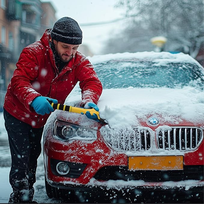 Snow Brush and Ice Scraper Set for Car Windshield Snow Frost Ice Removal Tool Detachable Snow Scraper with Foam Handle for Cars Trucks Window