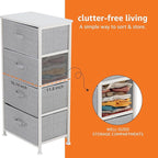 Amazon Basics Fabric 4-Drawer Storage Organizer Unit for Closet, Bedroom, White