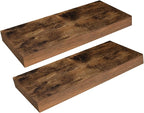 HOOBRO Floating Shelves and Console Table Bundle, Wall Mounted Shelf Set of 2, 39.4 Inch Narrow Entryway Table with Power Out