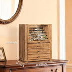 Jewelry Box Organizer, Rustic Wooden Jewelry Boxes for Women Girls, Large Storage Earring Holder Organizer Display for Earrin