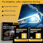 Headlight Restoration Kit, 3-Step Headlight Cleaner Wipes, Removes Yellowing, Oxidation & Cloudiness, Restores Clarity with U