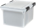 IRIS USA File Box WeatherPro Organizer Plastic for Letter/Legal, Water Resistant Document, Durable Lid, Seal w/Secure Latchin