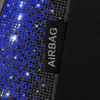 CAR PASS Bling Diamond Black Leather Car Seat Covers for 2 Front Interior Sets, Waterproof Shining Glitter Sparkly Crystal Un