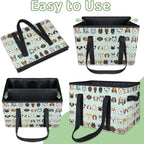 Reusable Grocery Bags Heavy Duty Shopping Bags Foldable Large Tote Bags with Long Handles & Hard Bottom