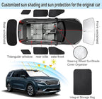 TINGLU Window Shades for Kia Carnival 2022-2026 8PCS Accessories Car Side Full Windows Rear Triangular Windshield Sun Shade Sun UV Rays & Privacy Protection for Camping,Napping,and Relaxing