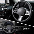 Steering Wheel Cover Thin Car Steering Wheel Accessories Universal Snap On Protector, Black