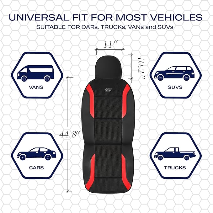 Skechers Memory Foam Car Seat Covers, Air Cool Mesh Thick Seat Covers, Car Seat Covers Front Seats Airbag Compatible, Automot