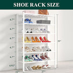 Smiry Shoe Rack, 6 Tier Bamboo Shoe Organizer, Stackable Free Standing Wooden Shoe Storage Shelf for Closet, Entryway, Front 