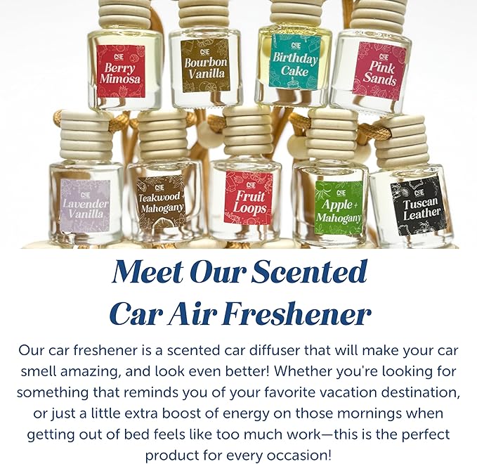 CANDECraftCo Car Air Hanging Fragrance Oil, Car Auto Freshener for Essential Oils, Scents Fragrance Aromatherapy Automobile D