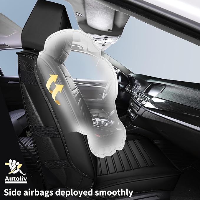 Car Seat Covers Full Set, Waterproof Faux Leather Automotive Seat Covers for Cars, Breathable Universal Car Seat Covers Prote