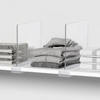 Aolloa 6 PCS Shelf Dividers for Closet Organization Acrylic Clear Closet Shelf Divider for Wooden Shelving Suitable for Woode