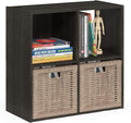 Furinno Pelli Cubic Storage Cabinet, 2x2, Espresso