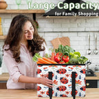 Reusable Grocery Bags Heavy Duty Shopping Bags Foldable Large Tote Bags with Long Handles & Hard Bottom