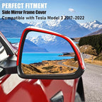 Jaronx Compatible with Tesla Model 3 Side Mirror Cover Housing 2017-2025, Right Passenger Door Wing Rearview Mirror Frame Cover Replacement Compatible with Tesla Model 3 Accessories