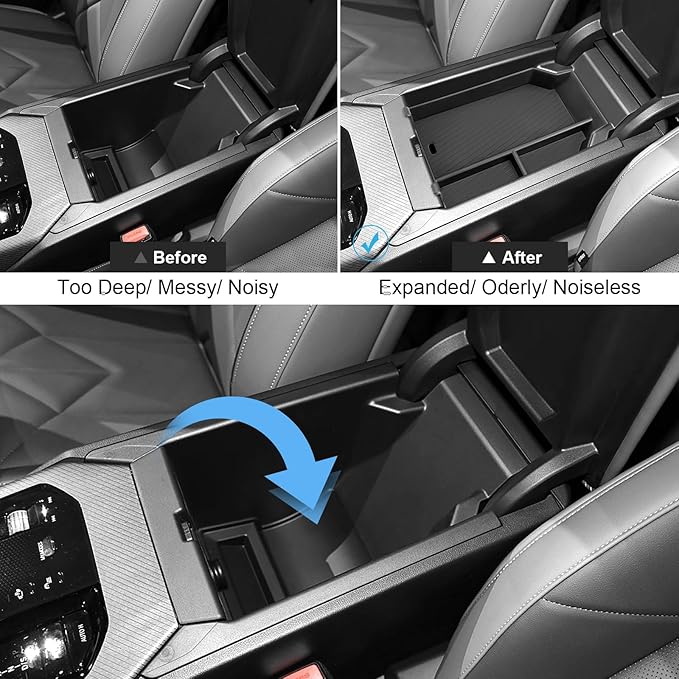 for 2025 2026 BMW X3 Center Console Organizer for BMW X3 G45 (30 xDrive/M50 xDrive), Durable ABS Plastic&Anti-Slip Rubber 2025 X3 Console Tray Insert for 2026 2025 BMW X3 Interior Accessories
